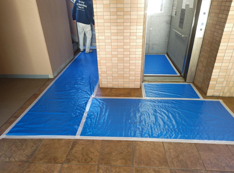 マンション共用部　養生