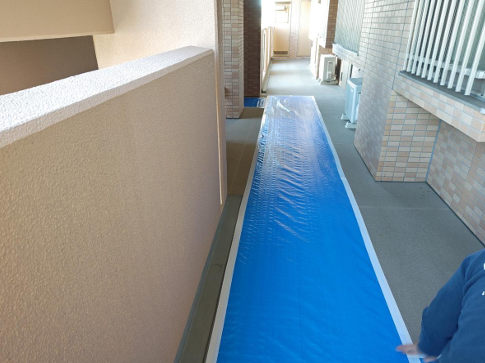 マンション共用部　養生