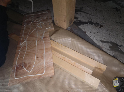 キッチン床補強作業